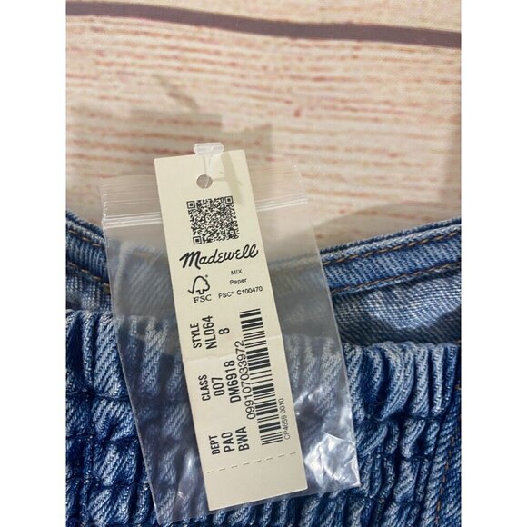 NWT Madewell Women's Blue Denim Sweetheart Bralette Stamped Floral - 8 - Picture 8 of 11